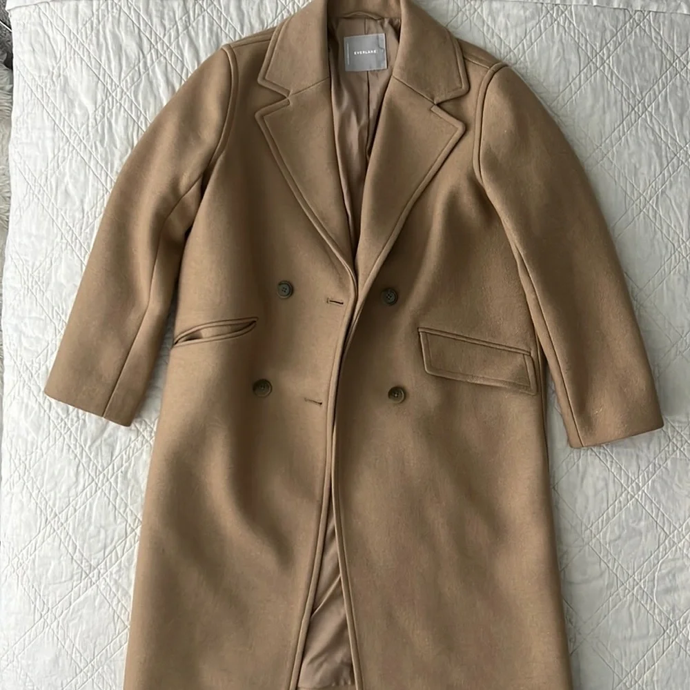 Everlane Double-Breasted Camel Coat